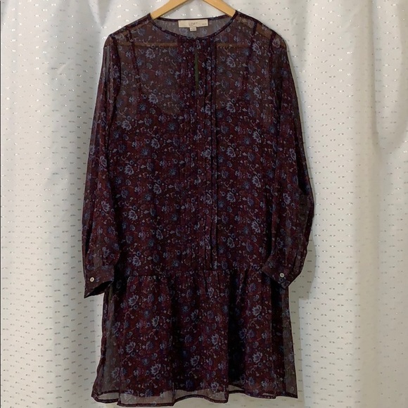 🌟Host Pick✨Loft-Floral Pleated Flounce Dress - Picture 7 of 7